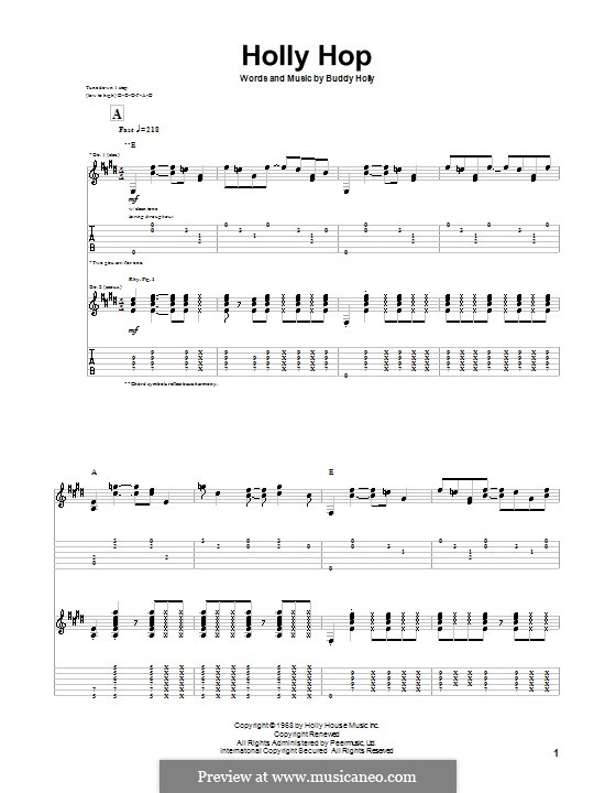 Holly Hop: Para guitarra com guia by Buddy Holly