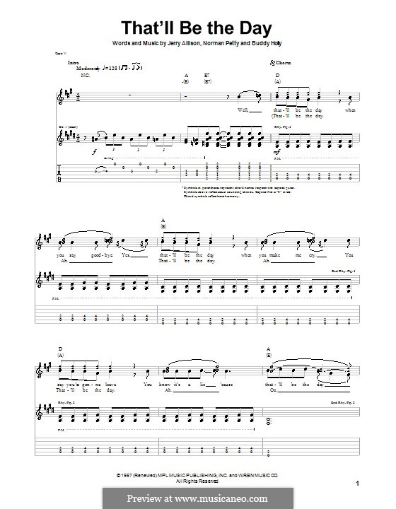 That'll Be the Day: Para guitarra com guia by Buddy Holly, Jerry Allison, Norman Petty