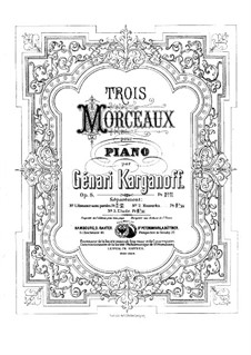 Three Pieces for Piano, Op.8: três peças para piano by Gennady Korganov