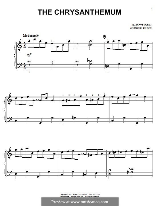 The Chrysanthemum: Facil para o piano by Scott Joplin