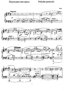 Prelude-Pastorale: Para Piano by Anatoly Lyadov