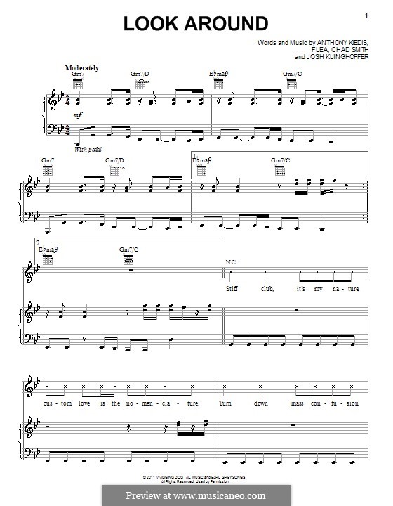 Look Around (Red Hot Chili Peppers): Para vocais e piano (ou Guitarra) by Flea, Anthony Kiedis, Chad Smith, Josh Klinghoffer