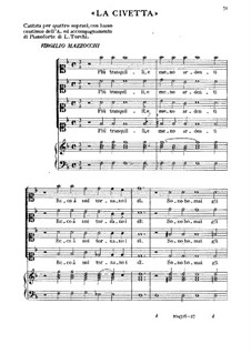 La Civetta. Cantata for Four Sopranos and Basso Continuo: La Civetta. Cantata for Four Sopranos and Basso Continuo by Virgilio Mazzocchi
