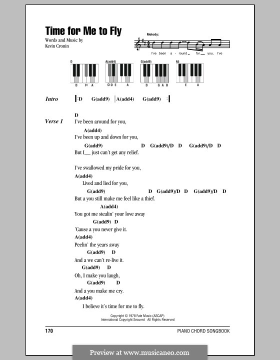 Time for Me to Fly (REO Speedwagon): letras e acordes para piano by Kevin Cronin