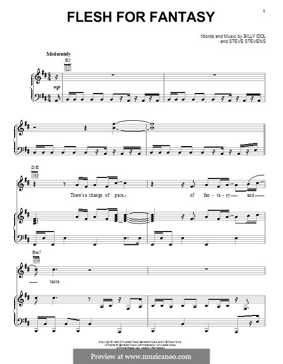 Flesh for Fantasy: Para vocais e piano (ou Guitarra) by Steve Stevens