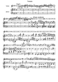 Sonata for Violin and Piano in F Minor, Op.4: partitura, parte solo by Felix Mendelssohn-Bartholdy
