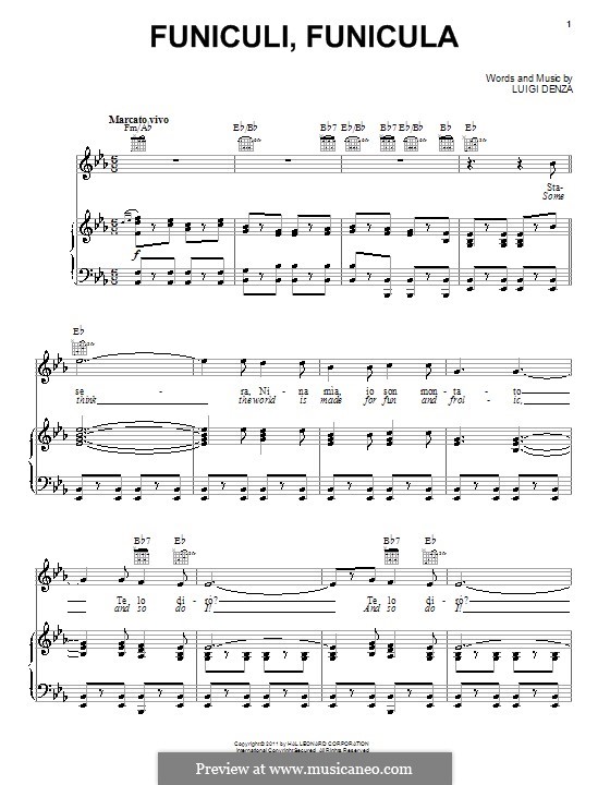 Funiculi, Funicula: Para vocais e piano (ou Guitarra) by Luigi Denza