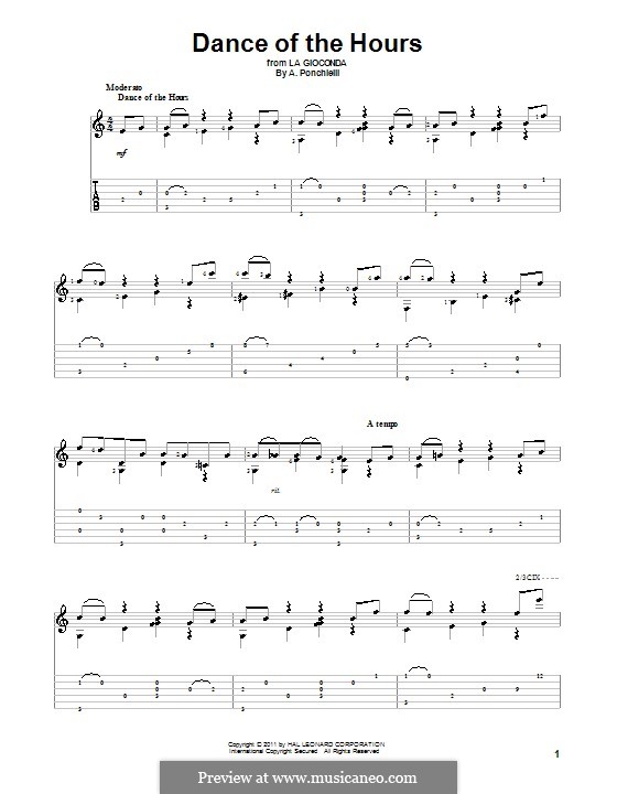 Dance of the Hours: Para Guitarra by Amilcare Ponchielli