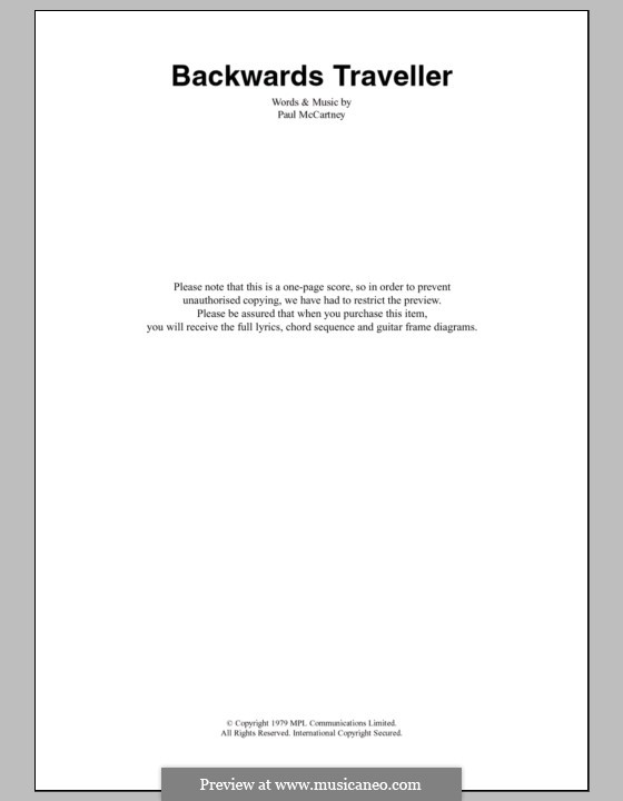 Backwards Traveller: Letras e Acordes by Paul McCartney