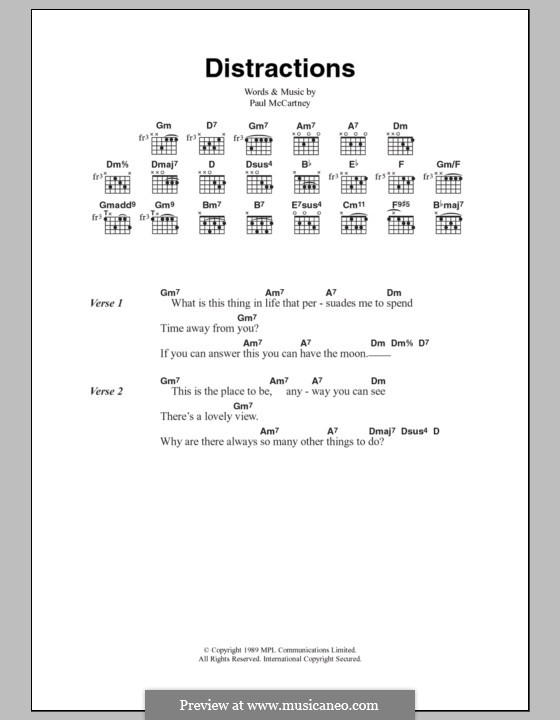Distractions: Letras e Acordes by Paul McCartney