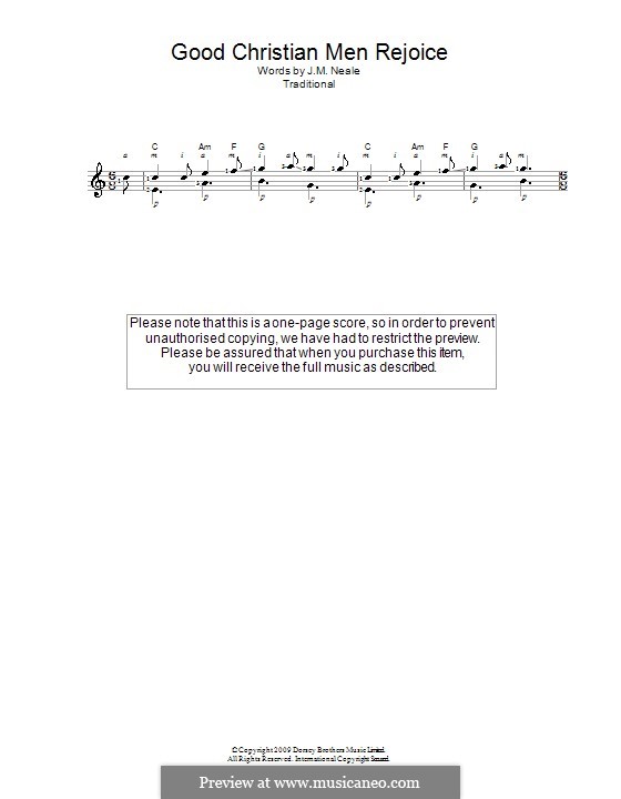 Good Christian Men, Rejoice: Para Guitarra by folklore