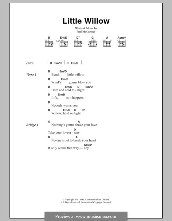Little Willow: Letras e Acordes by Paul McCartney