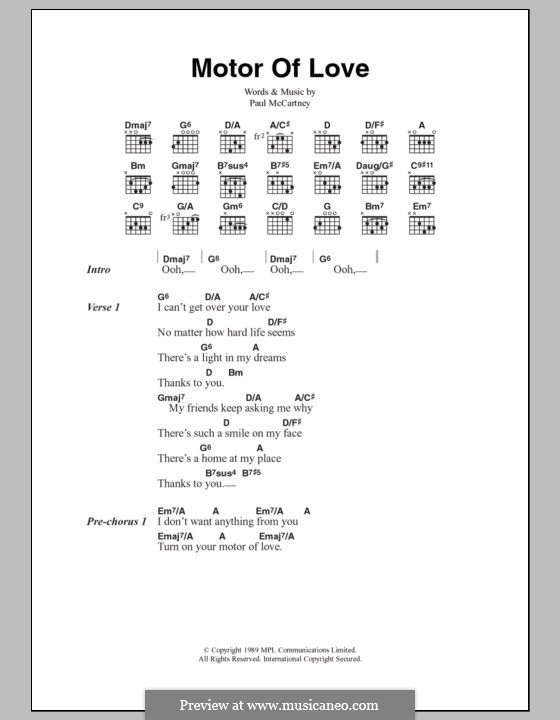 Motor of Love: Letras e Acordes by Paul McCartney