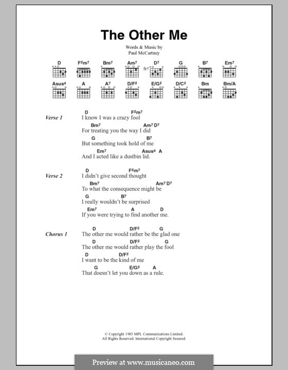 The Other Me: Letras e Acordes by Paul McCartney