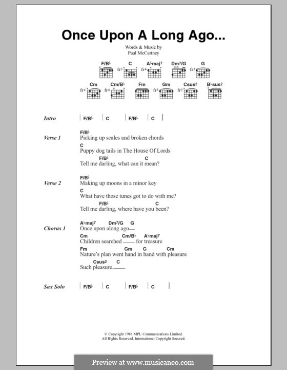 Once Upon a Long Ago...: Letras e Acordes by Paul McCartney
