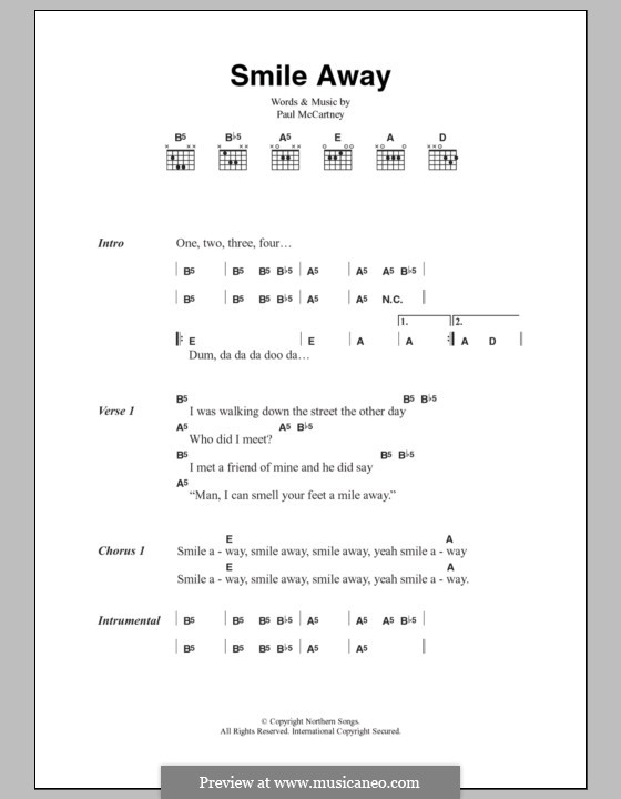 Smile Away: Letras e Acordes by Paul McCartney