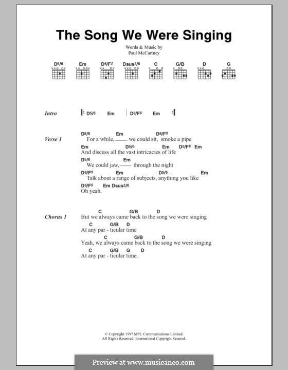 The Song We Were Singing: Letras e Acordes by Paul McCartney