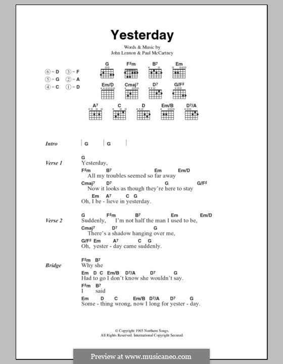 Vocal version: Letras e Acordes by John Lennon, Paul McCartney