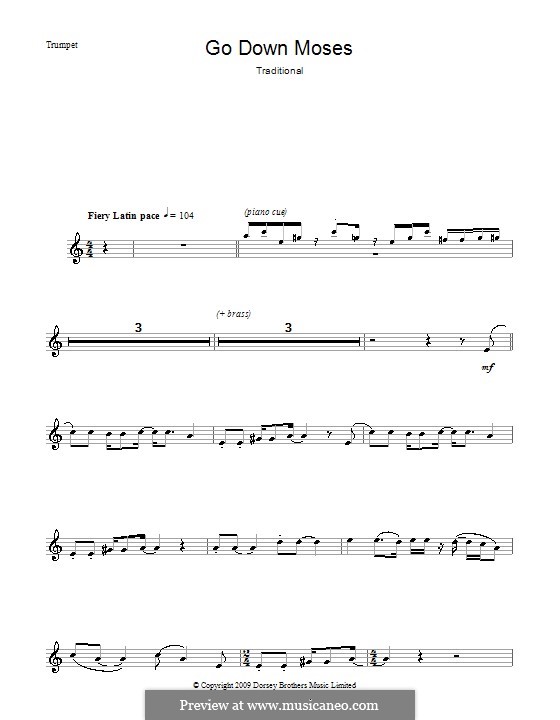 Go Down Moses: parte trompeta by folklore