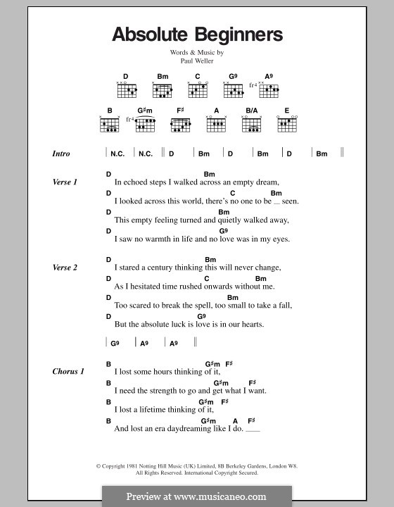 Absolute Beginners (The Jam): Letras e Acordes by Paul Weller