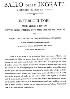 Il ballo delle ingrate, SV 167: Complete set, for voices and piano by Claudio Monteverdi