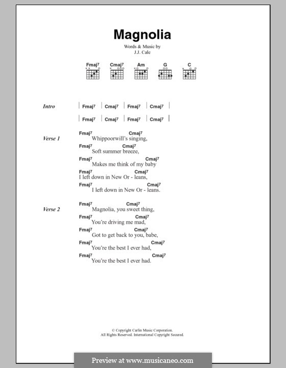 Magnolia: Letras e Acordes by J.J. Cale
