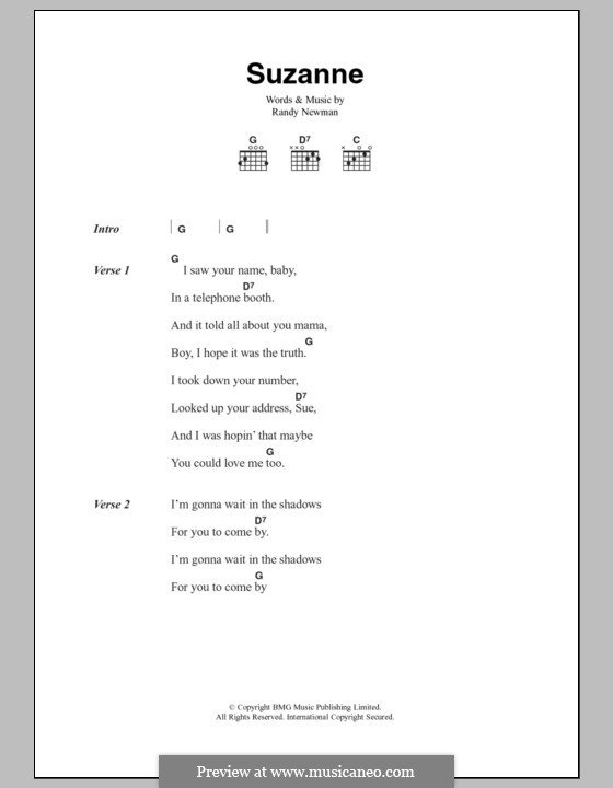 Suzanne: Letras e Acordes by Randy Newman