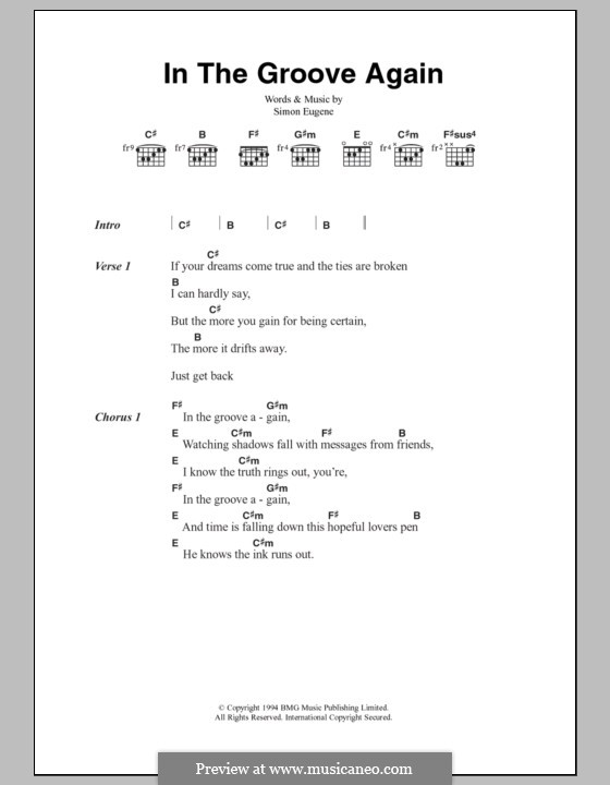 In the Groove Again (Out of My Hair): Letras e Acordes by Simon Eugene