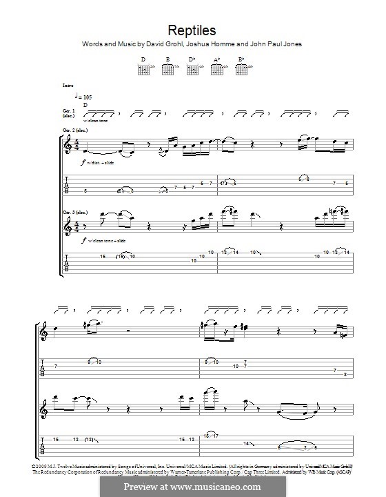 Reptiles (Them Crooked Vultures): Para guitarra com guia by John Paul Jones, David Grohl, Joshua Homme