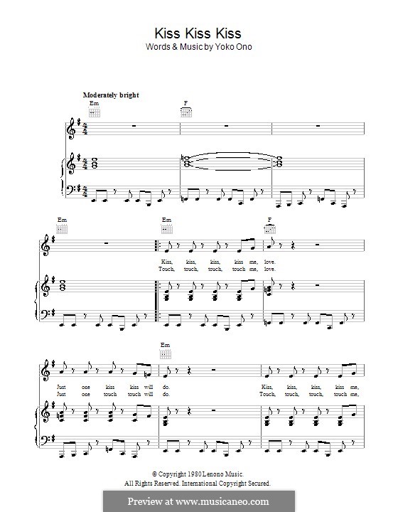 Kiss, Kiss, Kiss: Para vocais e piano (ou Guitarra) by Yoko Ono