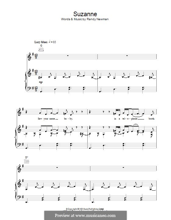 Suzanne: Para vocais e piano (ou Guitarra) by Randy Newman