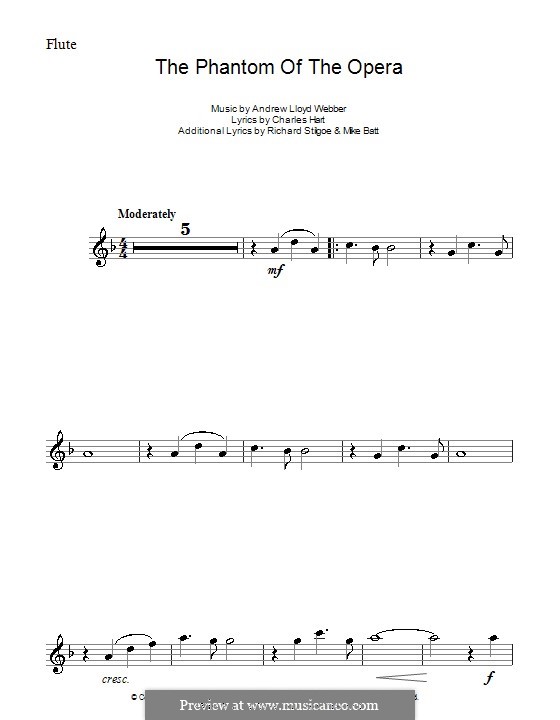 The Phantom of the Opera: para flauta by Andrew Lloyd Webber