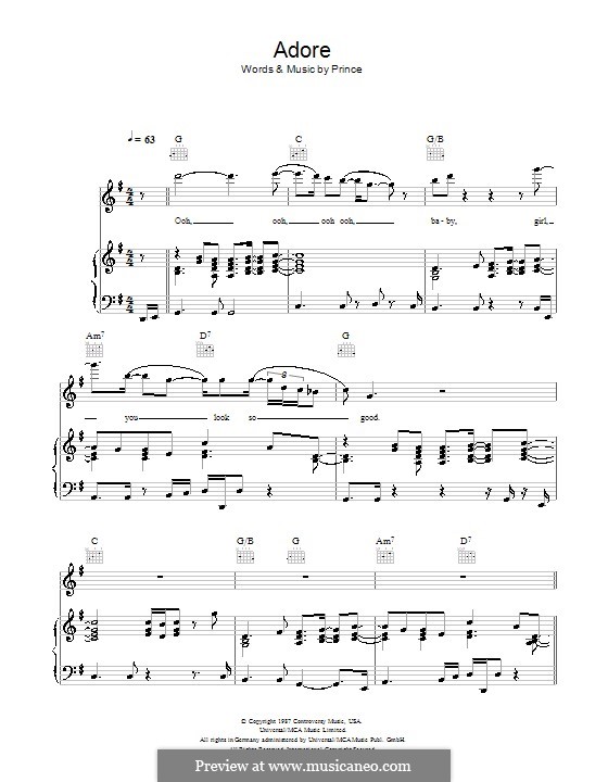 Adore: Para vocais e piano (ou Guitarra) by Prince