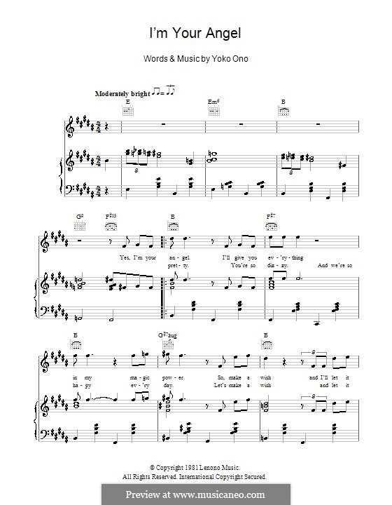 I'm Your Angel: Para vocais e piano (ou Guitarra) by Yoko Ono