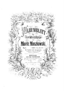 Albumblatt (Album Leaf), Op.2: Para Piano by Moritz Moszkowski