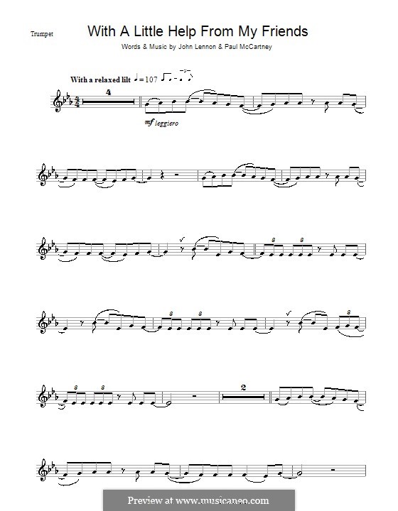 With a Little Help from My Friends (The Beatles): para trompeta by John Lennon, Paul McCartney