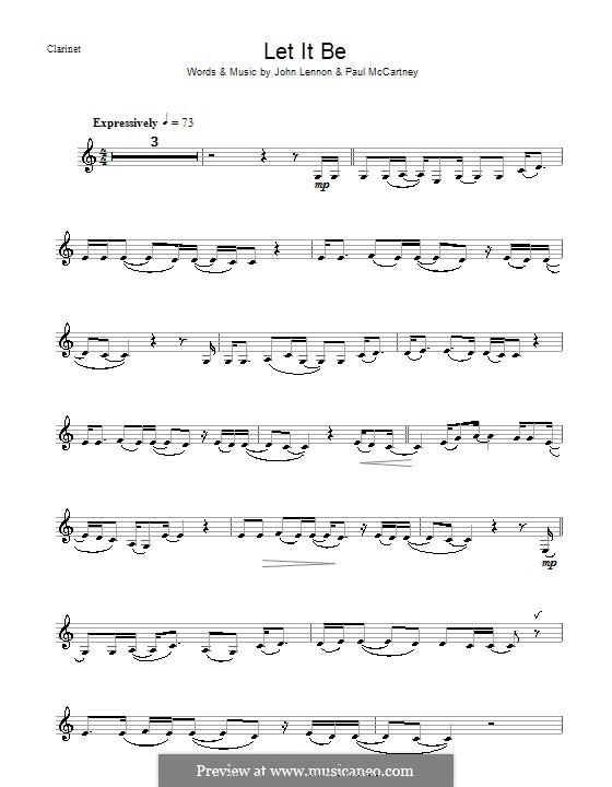 Instrumental version: para clarinete by John Lennon, Paul McCartney