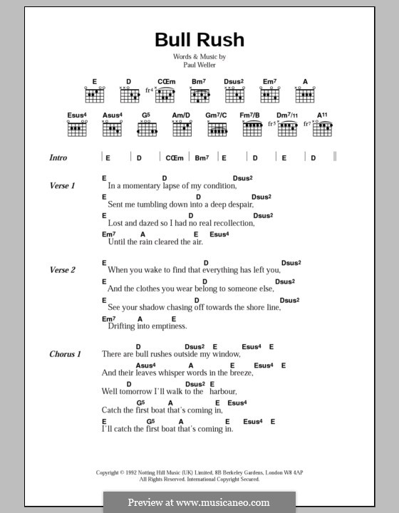Bull-Rush: Letras e Acordes by Paul Weller