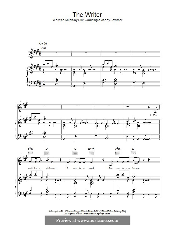 The Writer: Para vocais e piano (ou Guitarra) by Ellie Goulding, Jonny Lattimer