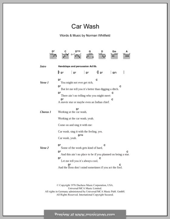 Car Wash (Rose Royce) por N.J. Whitfield Partituras on músicaNeo