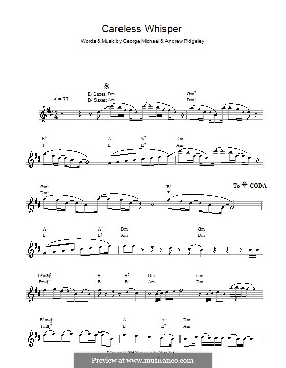 Careless Whisper: para saxofone by Andrew Ridgeley, George Michael