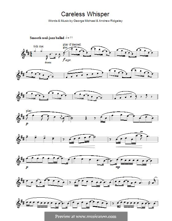 Careless Whisper: para Saxofone Alto by Andrew Ridgeley, George Michael
