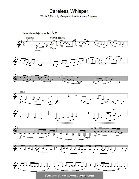 Careless Whisper: para clarinete by Andrew Ridgeley, George Michael