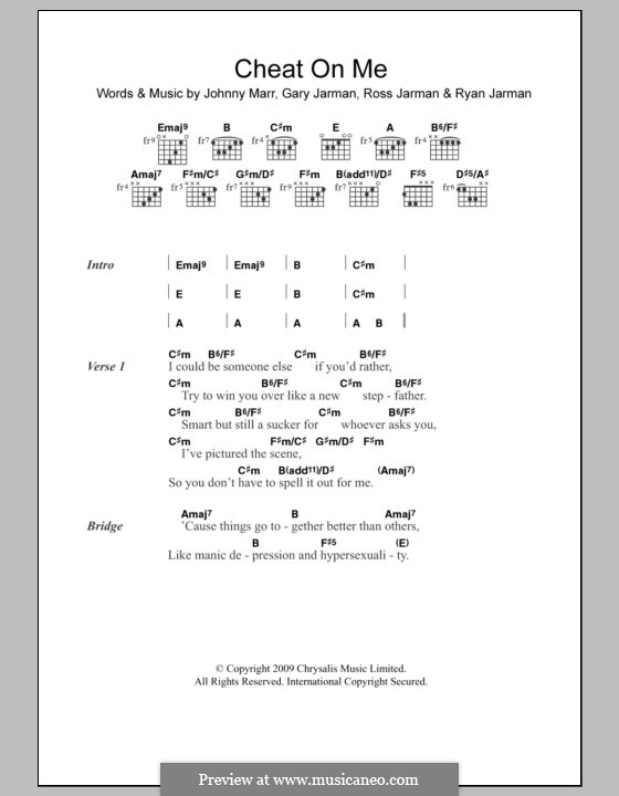 Cheat on Me (The Smiths): Letras e Acordes by Gary Jarman, Johnny Marr, Ross Jarman, Ryan Jarman