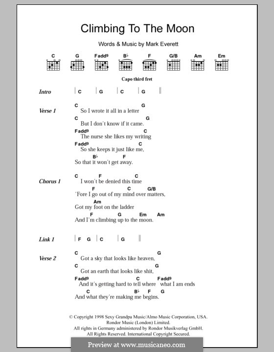 Climbing to the Moon (Eels): Letras e Acordes by Mark Everett