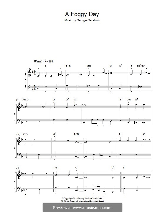 A Foggy Day (In London Town): Facil para o piano by George Gershwin