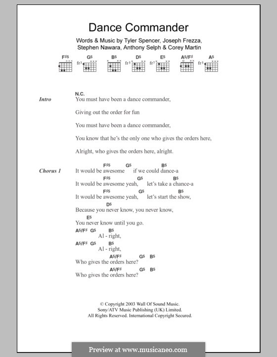 Dance Commander (Electric Six): Letras e Acordes by Anthony Selph, Corey Martin, Joseph Frezza, Stephen Nawara, Tyler Spencer
