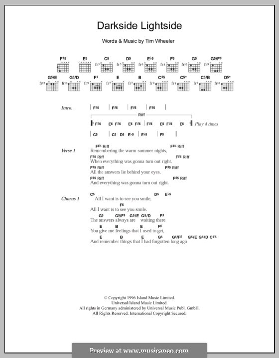 Darkside Lightside (Ash): Letras e Acordes by Tim Wheeler