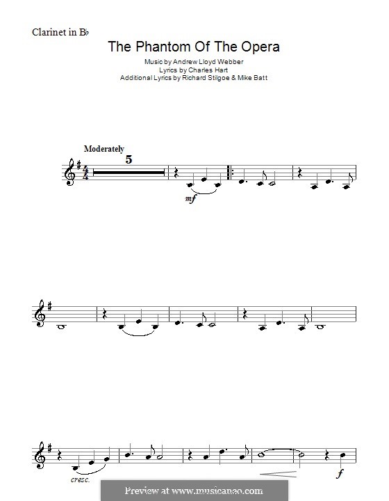 The Phantom of the Opera: para clarinete by Andrew Lloyd Webber