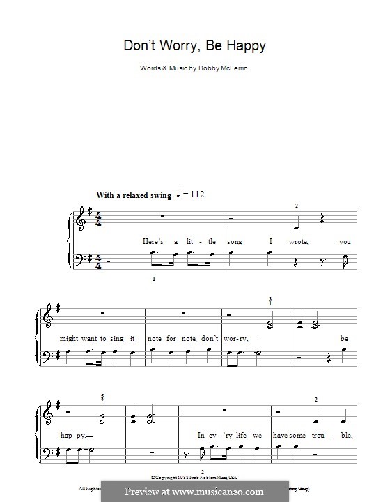Don't Worry, Be Happy: Facil para o piano by Bobby McFerrin